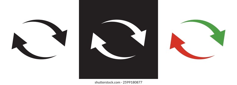circle arrow icon .  circular arrow icon. Repeat and reload icon. Vector illustration. isolated on white and black background. EPS 10
