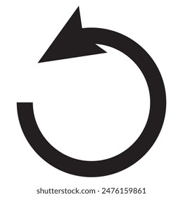  Icono de flecha de círculo. Ciclo, reanudación, concepto repetido. Ilustración vectorial