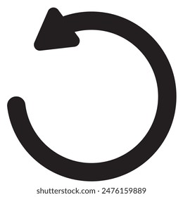  Icono de flecha de círculo. Ciclo, reanudación, concepto repetido. Ilustración vectorial