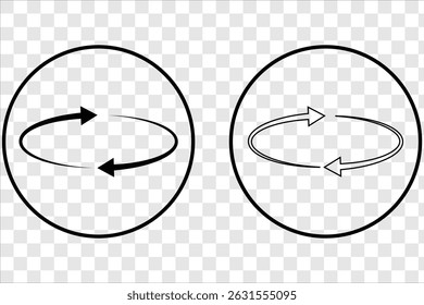 ícone de seta circular em diferentes estilos, como linha fina, linha espessa . conjunto de vetor de seta circular.