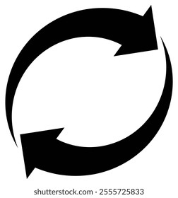 Circle arrow icon. Flat icon of cyclic rotation, recycling recurrence, renewal arrow. Interconnecting round arrow vector icon. 