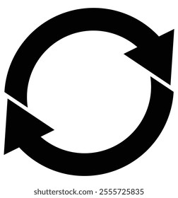 Circle arrow icon. Flat icon of cyclic rotation, recycling recurrence, renewal arrow. Interconnecting round arrow vector icon. 