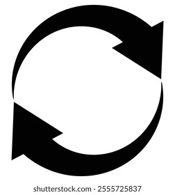 Circle arrow icon. Flat icon of cyclic rotation, recycling recurrence, renewal arrow. Interconnecting round arrow vector icon. 