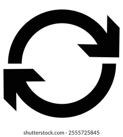 Circle arrow icon. Flat icon of cyclic rotation, recycling recurrence, renewal arrow. Interconnecting round arrow vector icon. 