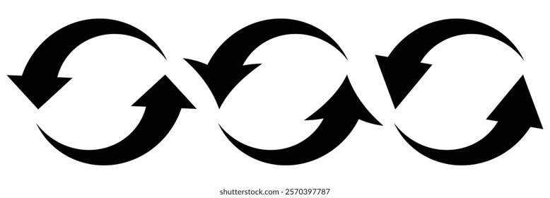 Circle arrow icon. Flat icon of cyclic rotation, recycling recurrence, renewal. 