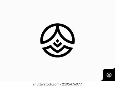 icono de flecha circular logotipo minimalista plano