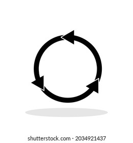 Circle with arrow icon in flat style. Arrow in circle symbol for your web site design, logo, app, UI Vector EPS 10.