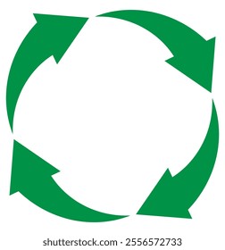 Circle arrow icon. Green refresh recycle refuse reuse circulation vector arrows icon. Reload, refresh, loading, recycle and repeat arrow.