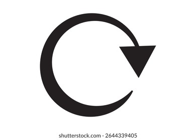 Icono de flecha circular aislado sobre fondo blanco