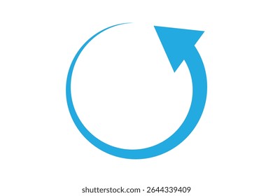 Icono de flecha circular aislado sobre fondo blanco