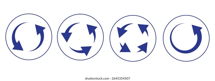 Icono de flecha circular aislado sobre fondo blanco .