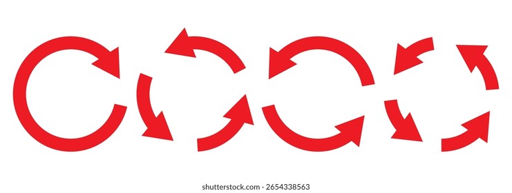 Icono de flecha circular aislado sobre fondo blanco. Conjunto de iconos de flechas de círculo. EPS 10.