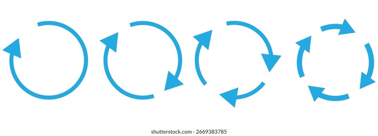 Icono de flecha circular aislado sobre fondo blanco .