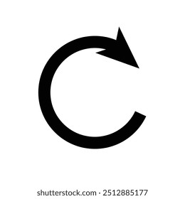 Icono de flecha de círculo. sobre fondo blanco Ciclo, reanudación, concepto de repetición. Ilustración vectorial.

