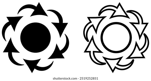 Circle arrow icon. Recycle and repeat symbol.