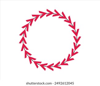 Circle of the arrow icon. Round arrow frame. The circle of red arrows on a white background. Vector illustration.