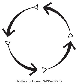 Icono de flecha de círculo. Redondear signo de recarga, icono de repetición, símbolo de flecha de rotación, ilustración vectorial.