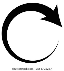 Circle arrow icon. Round reload sign, repeat icon, refresh icon, rotate arrow icon sign and symbol, Circular arrow isolated vector illustration. 