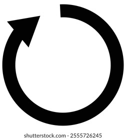 Circle arrow icon. Round reload sign, repeat icon, refresh icon, rotate arrow icon sign and symbol, Circular arrow isolated vector illustration. 