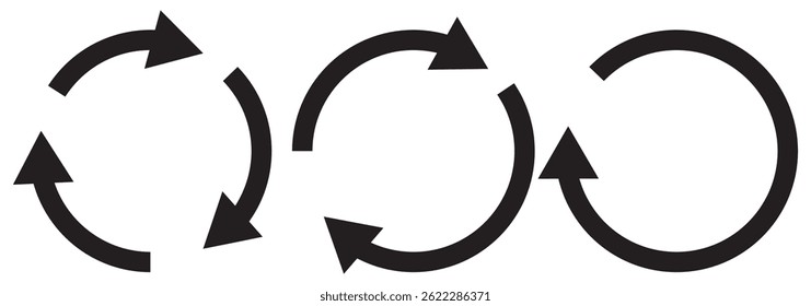 circle arrow icon set. Blue circular arrow icon, refresh, reload arrow icon symbol sign. Blue Reload vector icon set. repeat vector. restart or reset sign. Repeat cycle symbol. Blue rotation arrow.