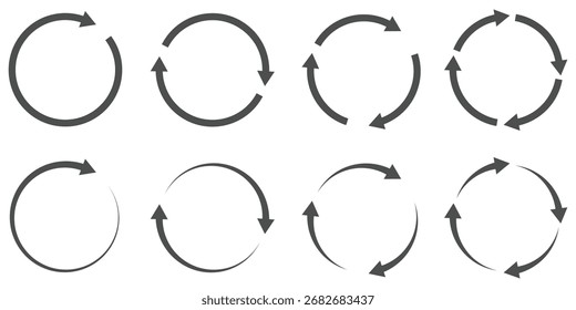 circle arrow icon set. Blue circular arrow icon, refresh, reload arrow icon symbol sign. Blue Reload vector icon set. repeat vector. restart or reset sign. Repeat cycle symbol. Blue rotation arrow eps