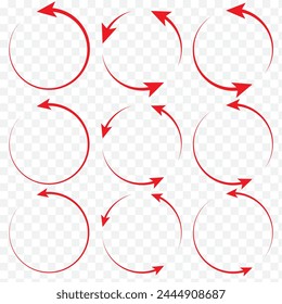 circle arrow icon set. circular arrow icon, refresh, reload. Set of circle arrows rotating on white background. Vector illustration