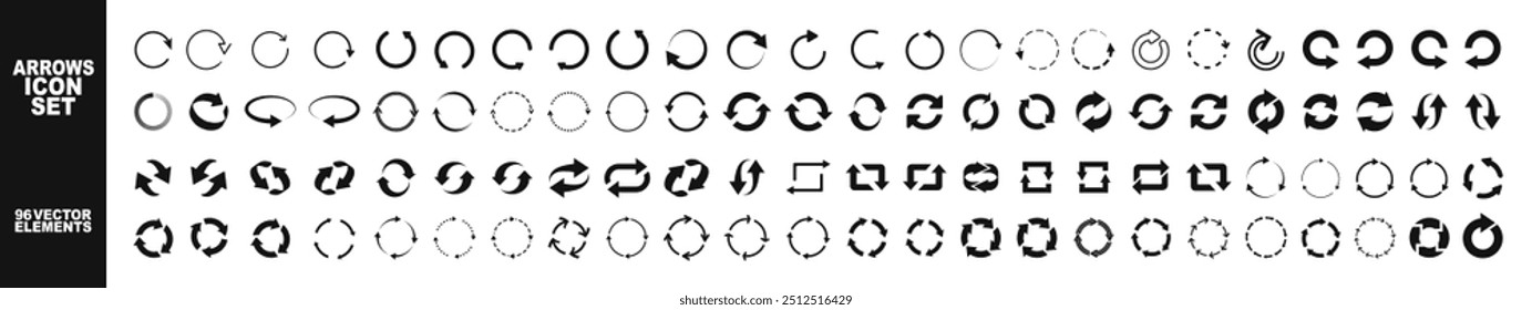 Circle arrow icon set. Circular arrow icon, refresh, reload arrow icon symbol sign