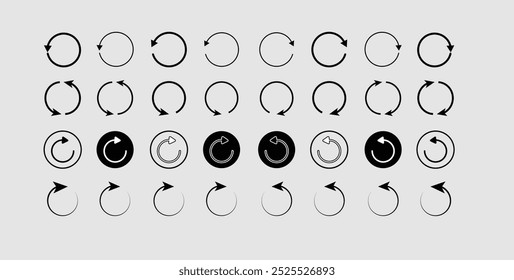 ícone de seta circular conjunto. ícone de seta circular, vetor simples conjunto de ícones sobre ciclos ilustrador Círculo de setas, Reciclar, repetir, ícone de atualização vetor