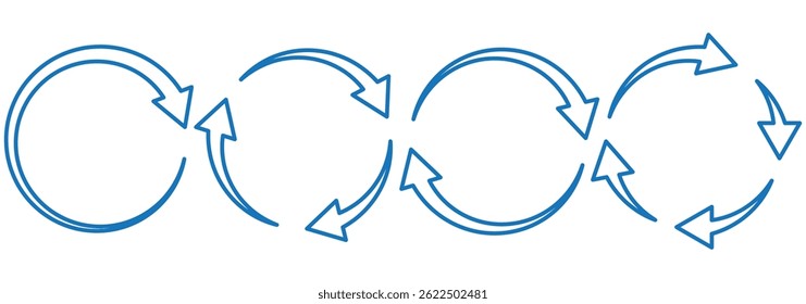 Conjunto de iconos de flecha circular, refrescar, recargar el símbolo de la flecha, Ilustración vectorial