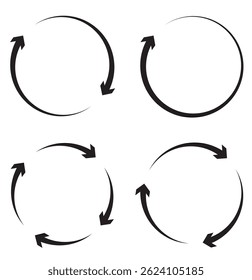 circle arrow icon set. circular arrow icon, refresh, reload, rotation. Green recycle vector icon symbol. 