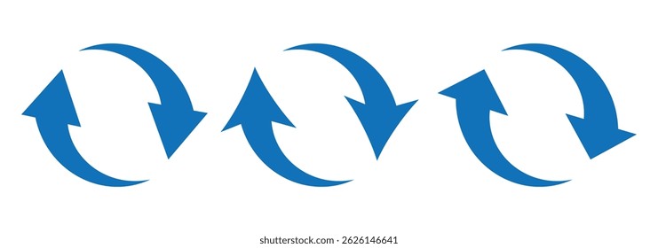 circle arrow icon set. circular arrow icon, refresh, reload, rotation. recycle vector symbol. rotate arrow icon, refresh and reload icon.