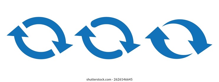 circle arrow icon set. circular arrow icon, refresh, reload, rotation. recycle vector symbol. rotate arrow icon, refresh and reload icon.