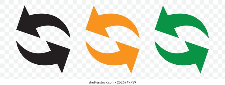 circle arrow icon set. circular arrow icon, refresh, reload, rotation arrow icon symbol sign, vector illustration. EPS 10