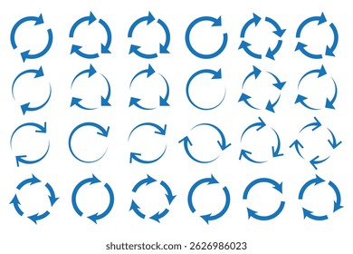 circle arrow icon set. circular arrow icon, refresh, reload arrow icon symbol sign, vector illustration