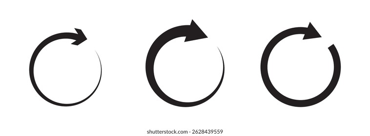 circle arrow icon set. circular arrow icon, refresh, reload. Set of circle arrows rotating on white background. Vector illustration, Refresh icon vector, reload icons set isolated eps 10