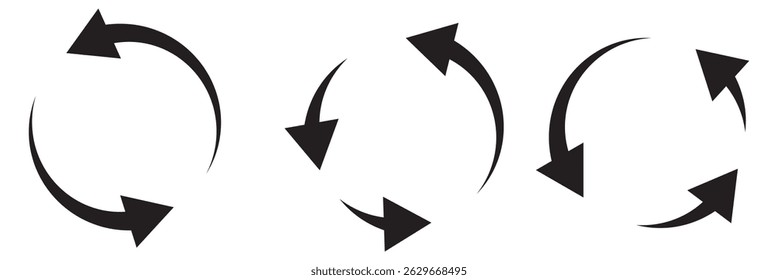 circle arrow icon set. circular arrow icon, refresh, reload arrow icon symbol sign, vector illustration