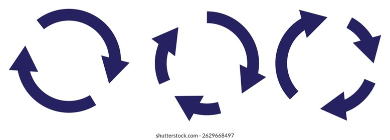 circle arrow icon set. circular arrow icon, refresh, reload arrow icon symbol sign, vector illustration