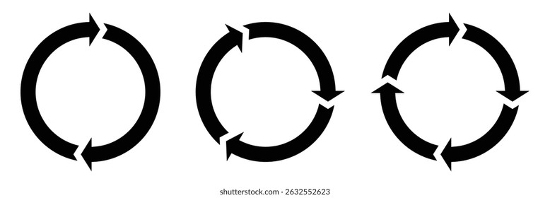 Circle arrow icon set. Circular arrow icon, refresh, reload arrow icon symbol sign, vector illustration, eps 10