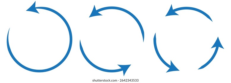 Conjunto de iconos de flecha circular. icono de flecha circular, actualizar, recargar, signo de símbolo de icono de flecha de rotación. Recargar signo y símbolo. Eps 10