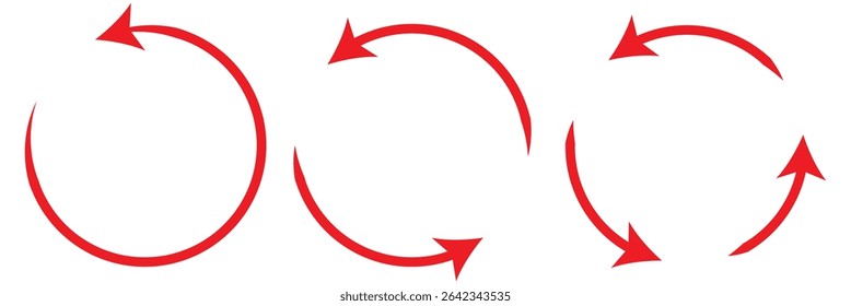 Conjunto de iconos de flecha circular. icono de flecha circular, actualizar, recargar, signo de símbolo de icono de flecha de rotación. Recargar signo y símbolo. Eps 10