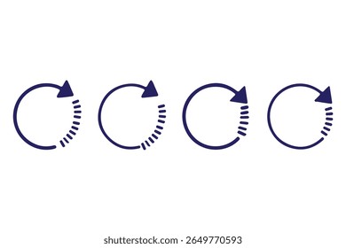 circle arrow icon set. circular arrow icon, refresh, reload arrow icon symbol sign, vector illustration