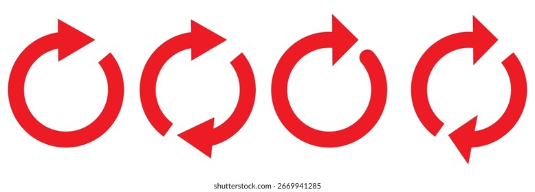 circle arrow icon set. circular arrow icon, refresh, reload, rotation arrow icon symbol sign, vector illustration