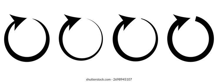 Conjunto de iconos de flecha circular. Icono de flecha circular, actualizar, recargar símbolo de icono de flecha. EPS 10