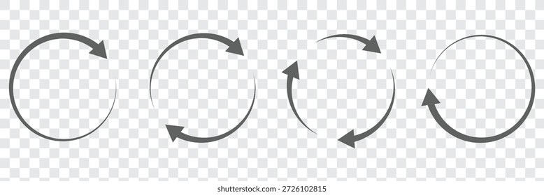 Conjunto de iconos de flecha circular, refrescar, recargar el símbolo de la flecha, Ilustración vectorial