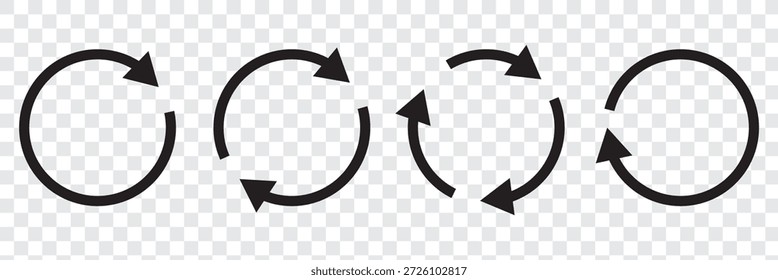 Conjunto de iconos de flecha circular, refrescar, recargar el símbolo de la flecha, Ilustración vectorial