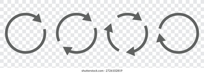 Conjunto de iconos de flecha circular, refrescar, recargar el símbolo de la flecha, Ilustración vectorial