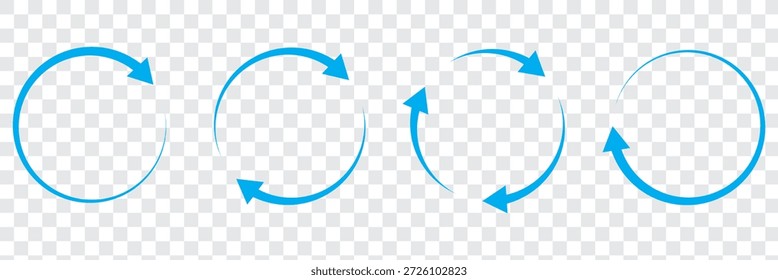 Conjunto de iconos de flecha circular, refrescar, recargar el símbolo de la flecha, Ilustración vectorial