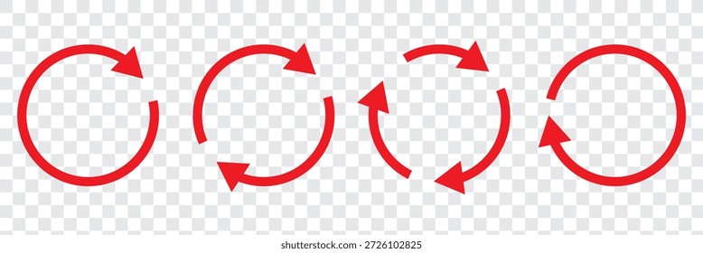 Conjunto de iconos de flecha circular, refrescar, recargar el símbolo de la flecha, Ilustración vectorial