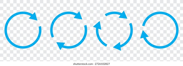 Conjunto de iconos de flecha circular, refrescar, recargar el símbolo de la flecha, Ilustración vectorial