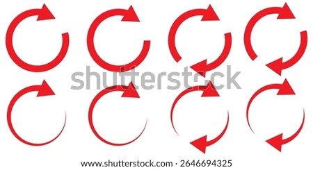 circle arrow icon set. circular arrow icon, refresh, reload, rotation. Green recycle vector icon symbol. Repeat and reload icons set and arrow rotation circle